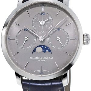 Frederique Constant Herrklocka FC-775G4S6 Slimline Grå/Läder Ø42 mm