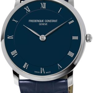 Frederique Constant Slimline Herrklocka FC-200RN5S36 Blå/Läder Ø39