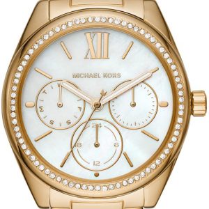 Michael Kors 99999 Damklocka MK7094 Vit/Gulguldtonat stål Ø36 mm