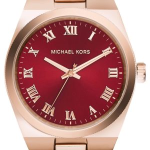 Michael Kors Channing Damklocka MK6090 Röd/Roséguldstonat stål