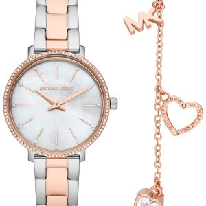 Michael Kors Damklocka MK1066SET Pyper Flerfärgad/Roséguldstonat