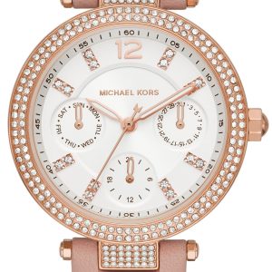 Michael Kors Damklocka MK2914 Parker Vit/Läder Ø33 mm