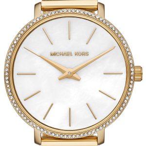 Michael Kors Damklocka MK4619 Pyper Vit/Guldtonat stål Ø32 mm