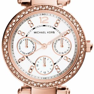 Michael Kors Damklocka MK5616 Parker Vit/Roséguldstonat stål Ø33 mm