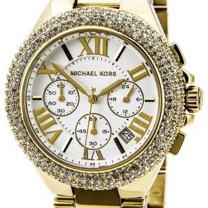 Michael Kors Damklocka MK5756 Camille Vit/Gulguldtonat stål Ø43 mm