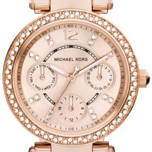 Michael Kors Damklocka MK6110 Parker Roséguldstonad/Acetat Ø33 mm