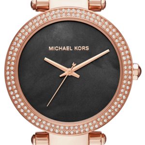 Michael Kors Damklocka MK6414 Svart/Roséguldstonat stål Ø39 mm