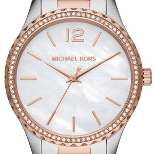 Michael Kors Damklocka MK6849 Layton Vit/Roséguldstonat stål Ø38 mm