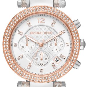 Michael Kors Damklocka MK6950 Parker Vit/PVC (Polyvinylklorid) Ø39 mm