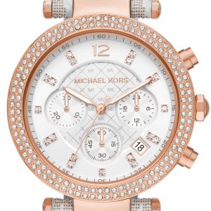 Michael Kors Damklocka MK6951 Parker Vit/PVC (Polyvinylklorid) Ø39 mm