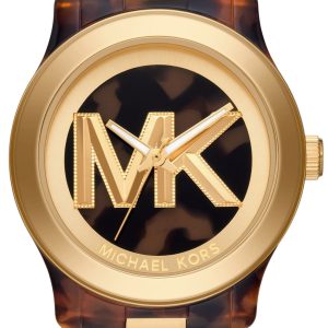 Michael Kors Damklocka MK7354 Runway Brun/Guldtonat stål Ø38 mm