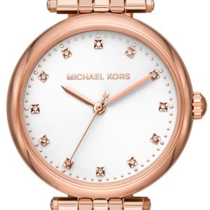 Michael Kors Diamond Darci Damklocka MK4568 Vit/Roséguldstonat stål