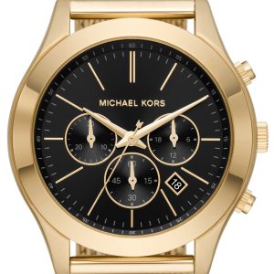 Michael Kors Herrklocka MK9057 Slim Runway Svart/Guldtonat stål Ø44