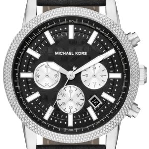 Michael Kors Hutton Herrklocka MK8956 VALUE_INKNOWN Svart/Läder Ø43