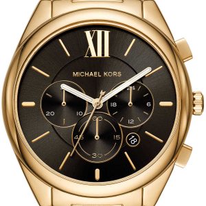 Michael Kors Janelle Damklocka MK7107 Svart/Gulguldtonat stål Ø36 mm