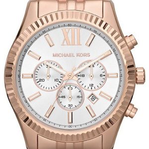 Michael Kors Lexington Herrklocka MK8313 Vit/Roséguldstonat stål