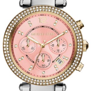 Michael Kors Parker Damklocka MK6140 Rosa/Gulguldtonat stål Ø39 mm