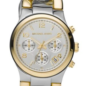 Michael Kors Runway Damklocka MK3199 Vit/Gulguldtonat stål Ø38 mm