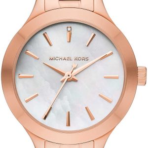 Michael Kors Runway Damklocka MK3872 Vit/Roséguldstonat stål Ø28 mm