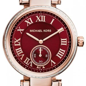 Michael Kors Skylar Damklocka MK6086 Röd/Roséguldstonat stål Ø41