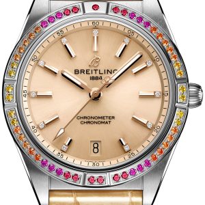 Breitling Damklocka A10380611A1P1 Chronomat Automatic 36 Beige/Läder