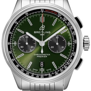 Breitling Herrklocka AB0118A11L1A1 Premier Chronograph 42 Grön/Stål