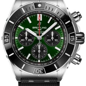 Breitling Herrklocka AB0136251L1S1 Super Chronomat B01 44 Grön/Gummi