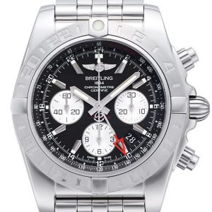 Breitling Herrklocka AB042011-BB56-375A Chronomat 44 GMT Svart/Stål