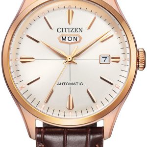 Citizen Herrklocka NH8393-05A Mechanical Silverfärgad/Läder Ø40 mm