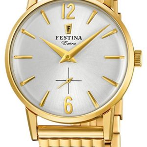 Festina Damklocka F20257-1 Silverfärgad/Gulguldtonat stål Ø29 mm