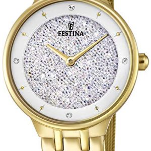 Festina Damklocka F20386-1 Mademoiselle Vit/Gulguldtonat stål Ø31 mm