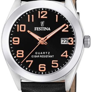 Festina Damklocka F20447-3 Svart/Läder Ø28 mm