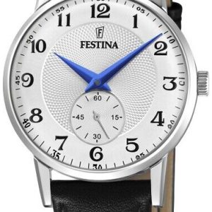 Festina Damklocka F20570-1 Retro Silverfärgad/Läder Ø29 mm