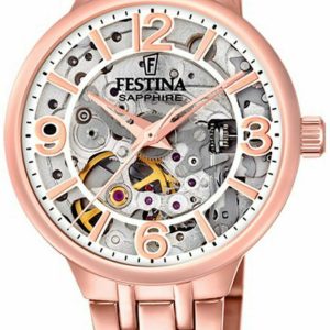 Festina Damklocka F20616-1 Skelettskuren/Roséguldstonat stål Ø32.5