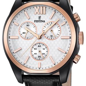 Festina Herrklocka F16861-1 Vit/Läder Ø43 mm