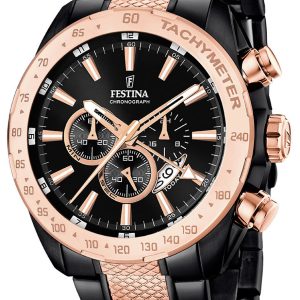 Festina Herrklocka F16888-1 Sport Svart/Roséguldstonat stål Ø44 mm