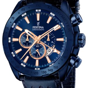 Festina Herrklocka F16898-1 Sport Blå/Läder Ø44 mm