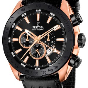 Festina Herrklocka F16900-1 Sport Svart/Läder Ø44 mm