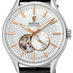 Festina Herrklocka F16975-1 Silverfärgad/Läder Ø43 mm