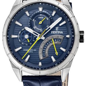 Festina Herrklocka F16986-2 Blå/Läder Ø42 mm