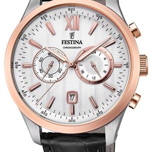 Festina Herrklocka F16997-1 Vit/Läder Ø44 mm