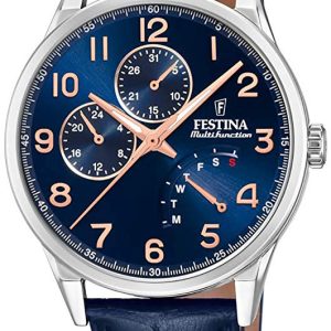 Festina Herrklocka F20278-B Blå/Läder Ø42 mm