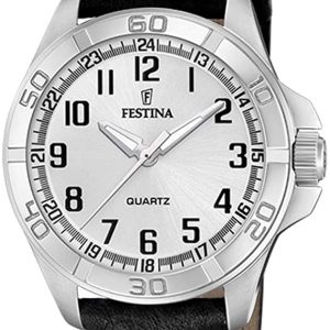 Festina Herrklocka F20444-3 Silverfärgad/Läder Ø44 mm