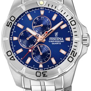 Festina Herrklocka F20445-5 Blå/Stål Ø43 mm