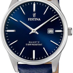 Festina Herrklocka F20512-3 Blå/Läder Ø39 mm