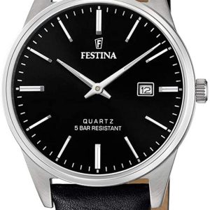 Festina Herrklocka F20512-4 Svart/Läder Ø39 mm