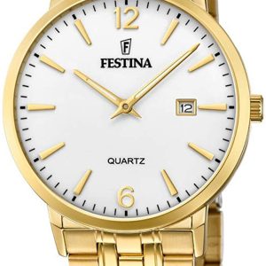 Festina Herrklocka F20513-2 Vit/Gulguldtonat stål Ø41 mm