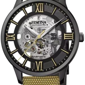 Festina Herrklocka F20621-2 Skelettskuren/Läder Ø41.5 mm