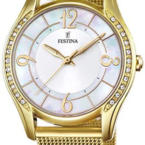 Festina Mademoiselle Damklocka F20421-1 Vit/Gulguldtonat stål Ø36 mm