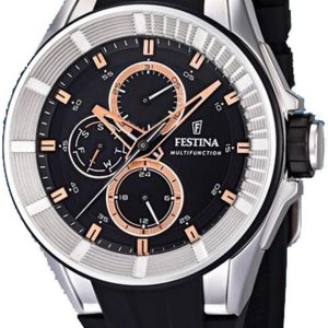 Festina Multifunction Herrklocka F20342-4 Svart/Gummi Ø44 mm